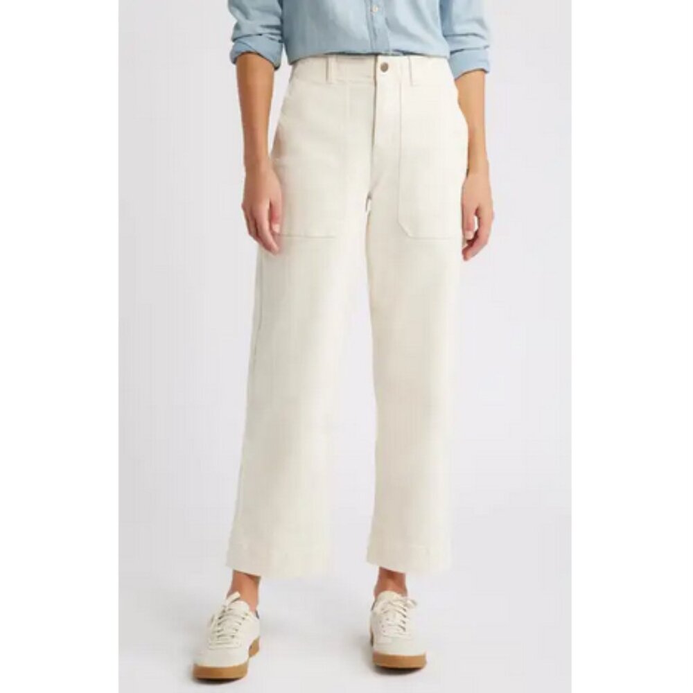 Caslon Twill Utility Pants Ivory Pristine Size 8